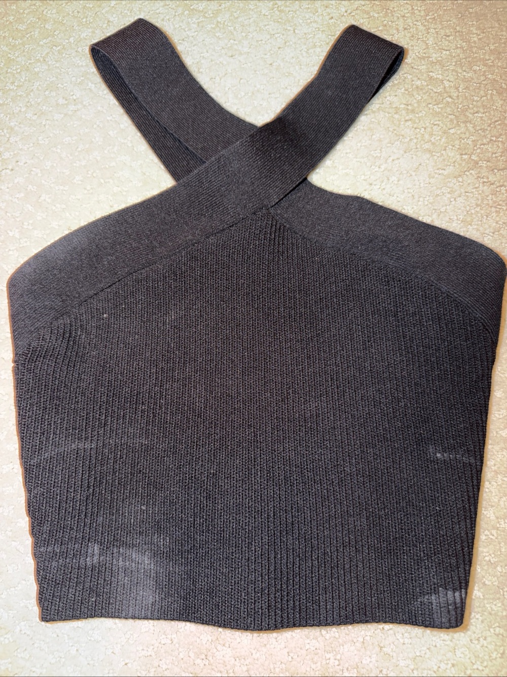 Babaton Black Cross-Back Knit Sweater Tank - Picture 2 of 8